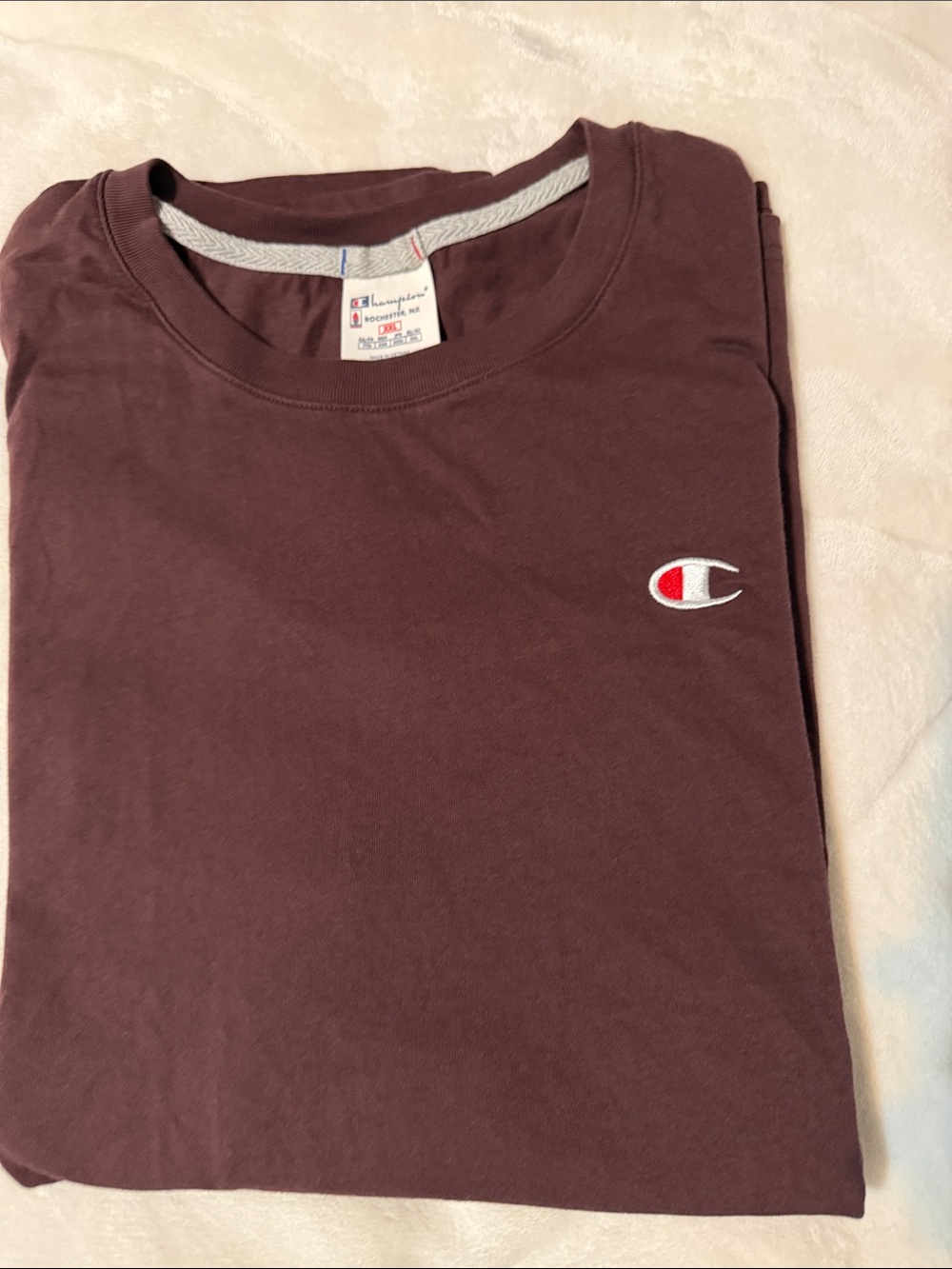 Champion Short Sleeve Crewneck T-Shirt in plum - Picture 4 of 5
